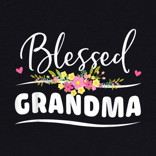 Womens Blessed Grandma Floral Grandma Mothers Day Gift by sousougaricas